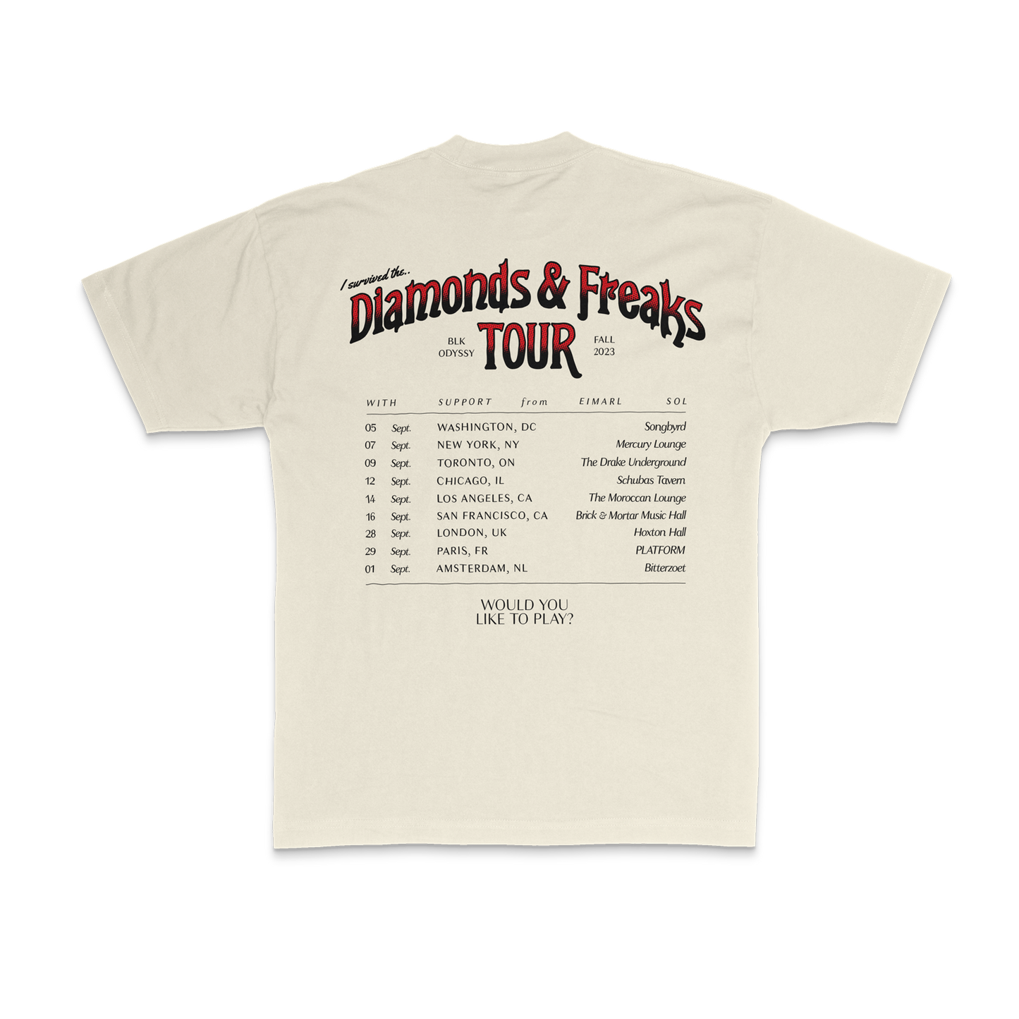 BLK ODYSSY - Diamonds & Freaks Tour Tee