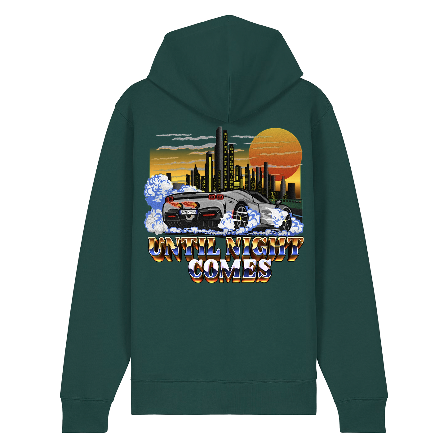 Until Night Comes - Cityscape Zip Hoodie (Pine Green)