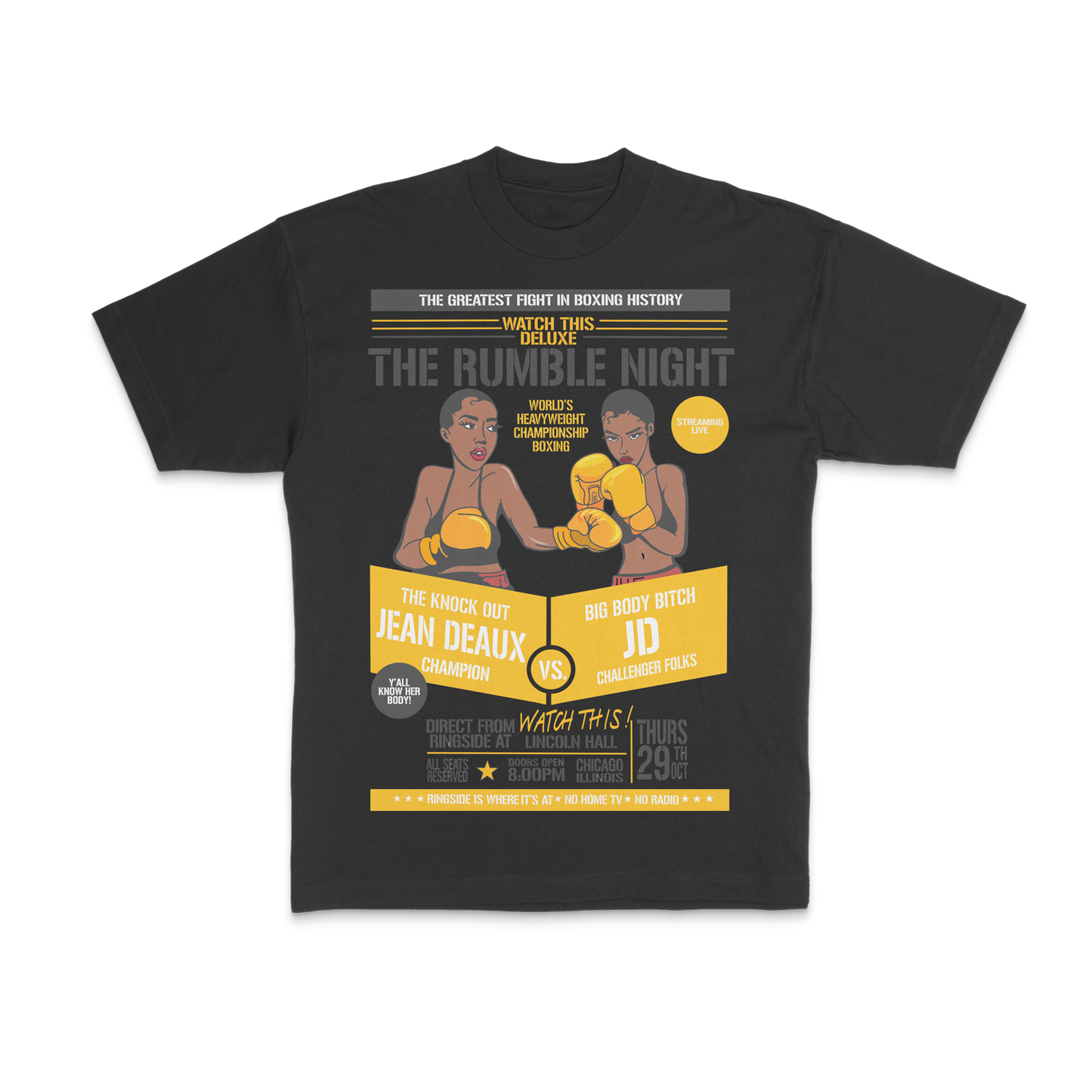 Jean Deaux - Rumble Night Black Tee