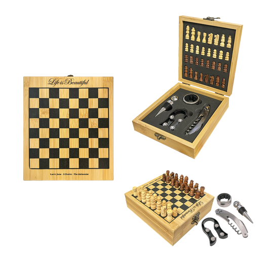 Life is Beautiful Chess & Wine Set