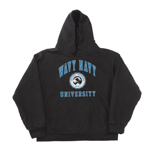 Wavy Navy University Hoodie (Black)