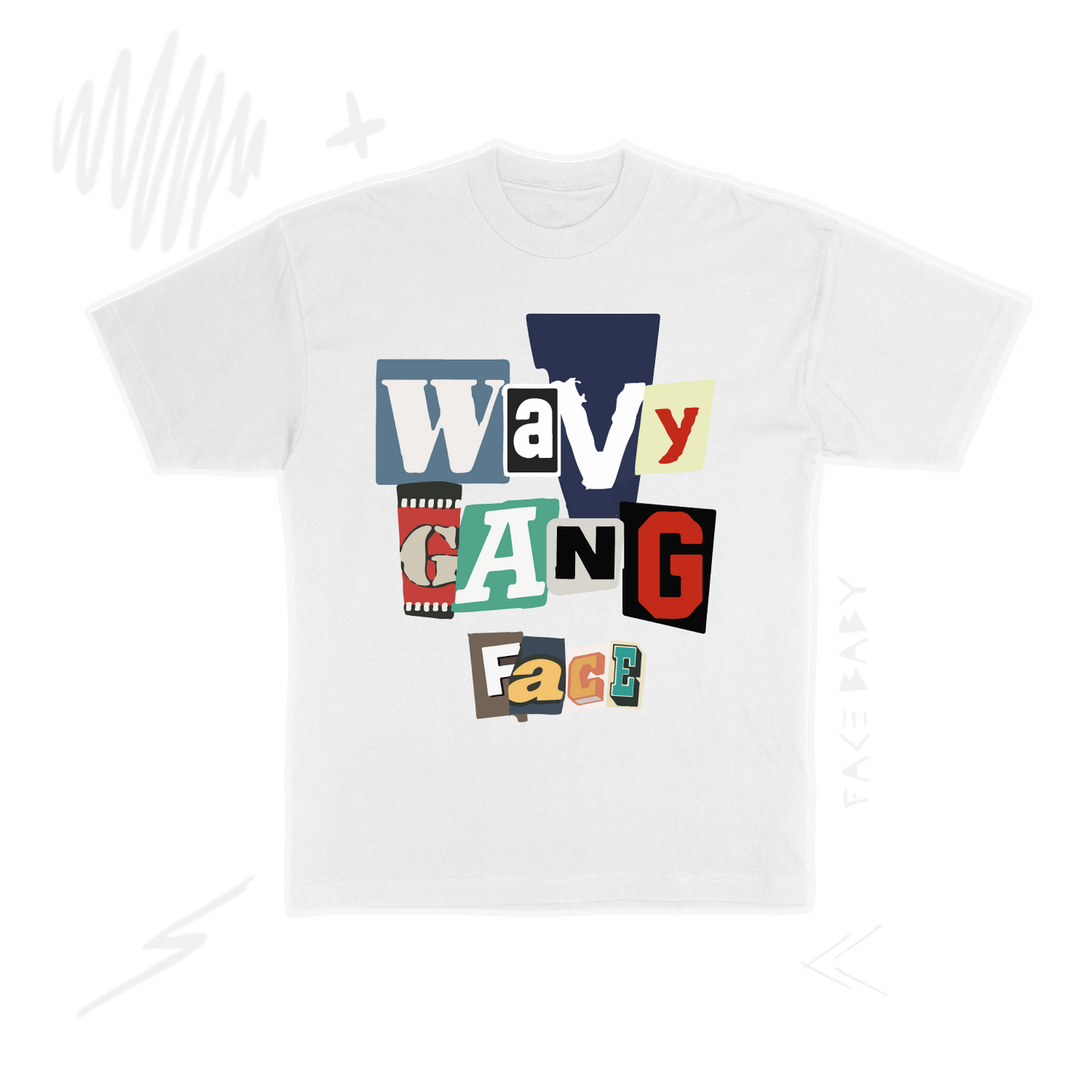 Wavy Gang FACE T-Shirt (White)